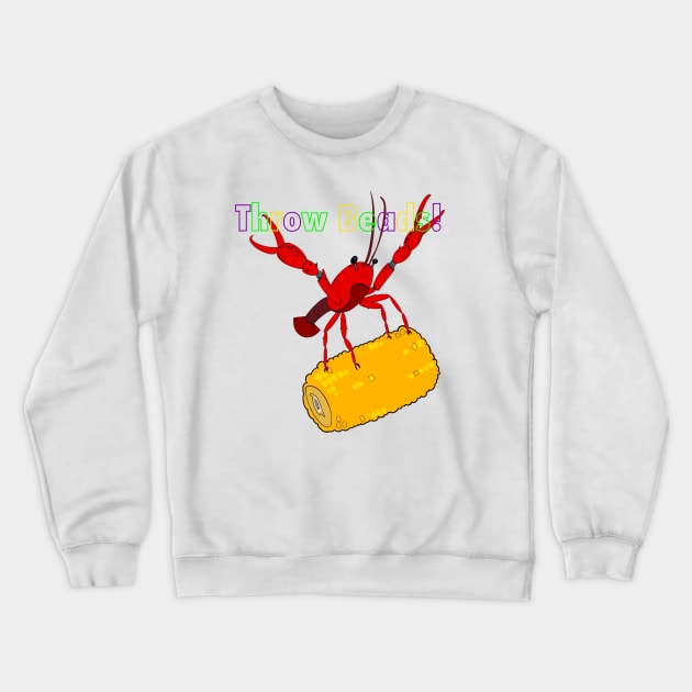 Mardi Gras Crawfish Crewneck Sweatshirt by Stephanie Kennedy 